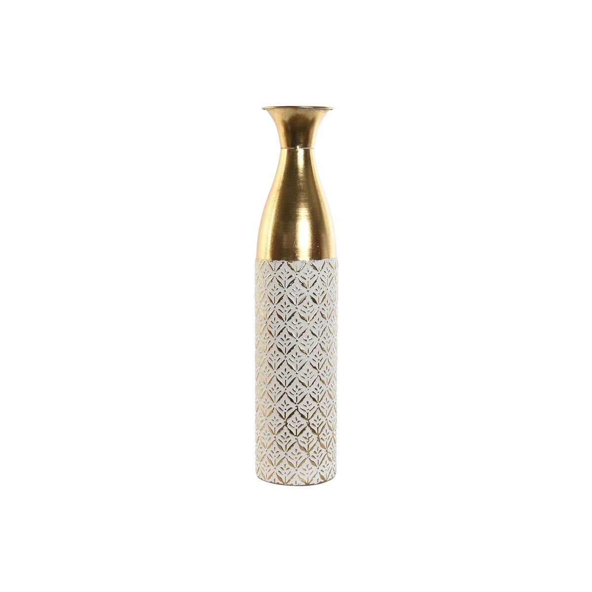 Tuntitarjouksena verkkokaupassamme Korhone on Maljakko Home ESPRIT Valkoinen Kullattu Metalli 14 x 14 x 63 cm